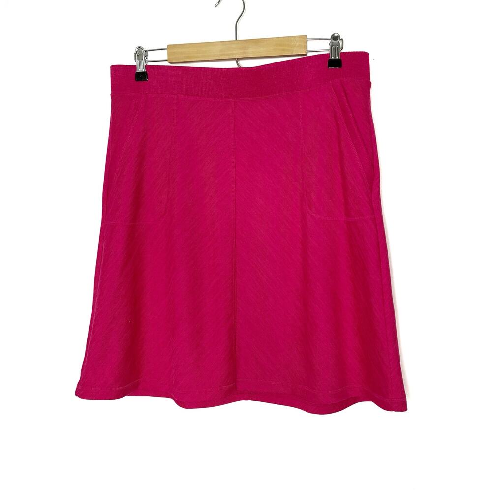 T by Talbots Hot Pink Lightweight Knit Skirt Polyester Spandex Womens Large